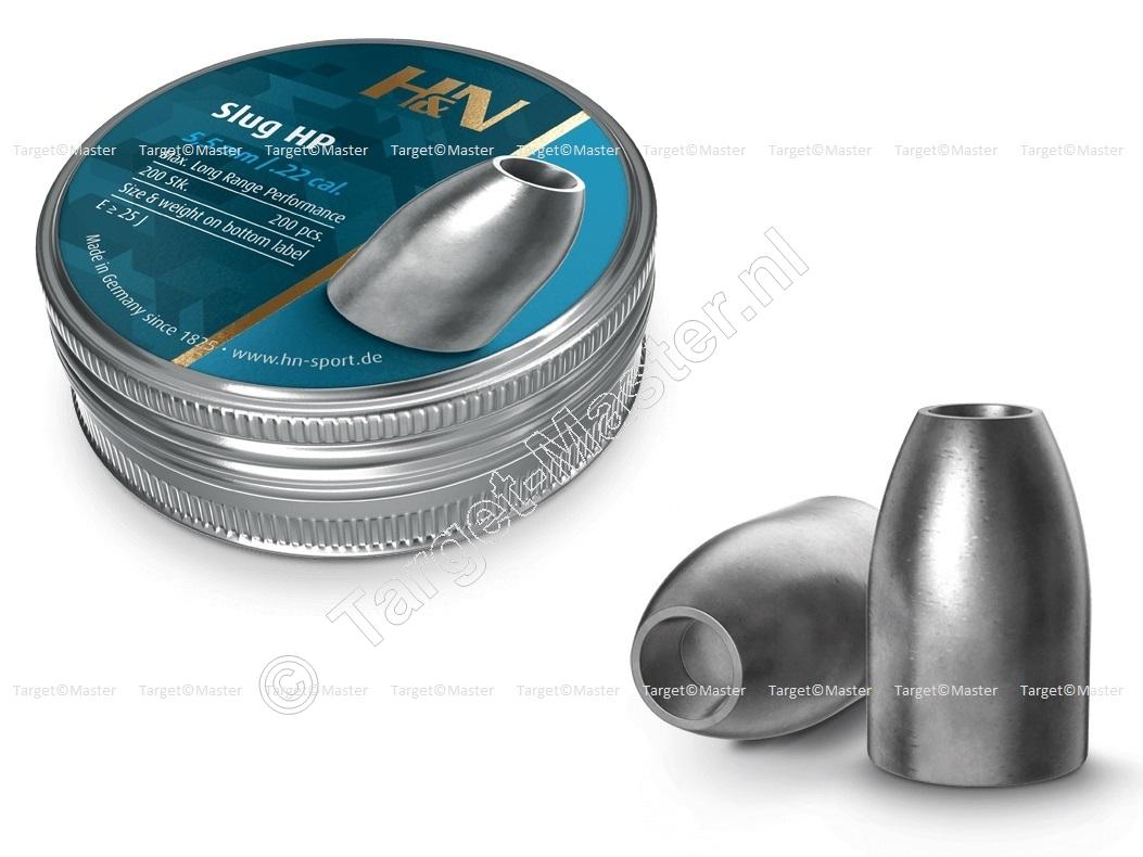 H&N Slug HP 5.50mm .218 Airgun Pellets 1.36 gram, 21 grain tin of 200